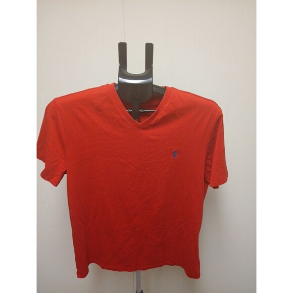 POLO RALPH LAUREN DESIGNER V-NECK TEE T SHIRT Mens Medium  Red - Picture 1 of 7